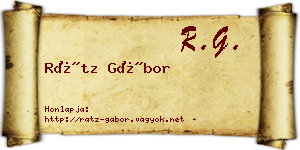 Rátz Gábor névjegykártya