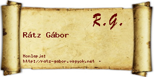 Rátz Gábor névjegykártya